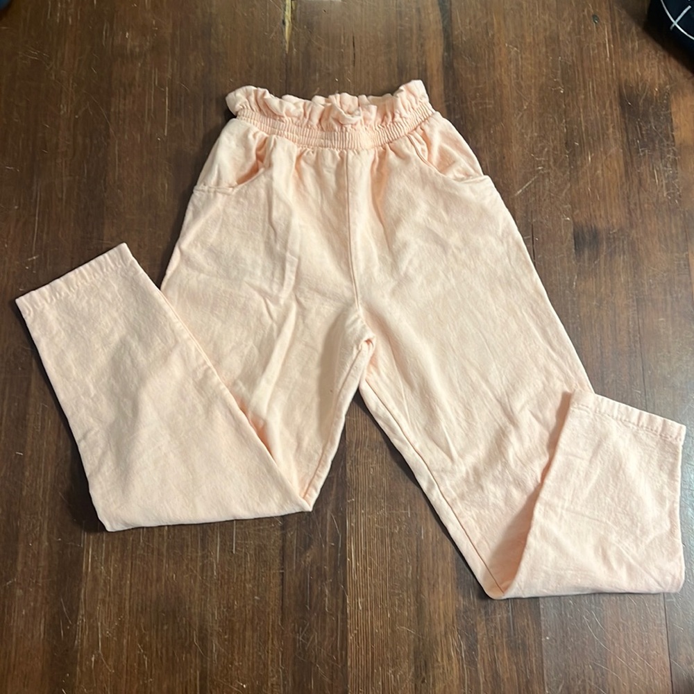 1990s Vintage pink Sweatpants with Ruffled Waistband - Small